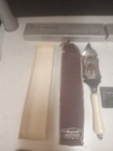 2 Cake Knife Gerity Silver Plated Lucite Handle Engraving Vintage Box And Sleeve