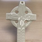 Vintage Lefton Holy Water Font Porcelain Irish Clover Celtic Cross Shamrocks