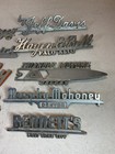 Lot Of 15 Vintage Metal Car Dealer Emblems 1950 -60 s
