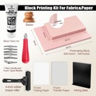 Fabric Block Printing Linocut Kit 2 6oz Ink 3 Blocks Stamp Carving Craft Tools