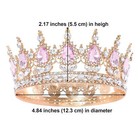Pink Queen Crown For Women Crystal Tiara For Girl Rhinestone Wedding Headband Fo
