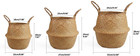 Woven Seagrass Belly Basket For Storage Plant Pot Basket And Laundry  Picnic 