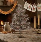 Primitive Christmas Retro Looking Silver Tinsel Christmas Tree 18 