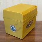 Vtg 1970s Recipe Box Harvest Gold   Handwritten Family Secret Recipes Grandma