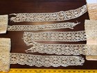 Vtg Bobbin Lace Cotton Ecru 23  Yds Scalloped   Insert Lace - 2 5    To 1 25    Wide