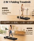 2 In 1 Folding Walking Pad Treadmill With Handle 10  Incline For Home 350lbs