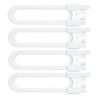 Vmaisi Baby Sliding Cabinet Locks - 4 Pack Adjustable U Shaped Child White 