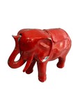Antique Red Elephant Aluminum Push Tail Bank 7  X 5  Decorative Collectible