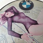 Vintage Bmw Porcelain Sign - Motorcycle Auto Dealer Biker Advertising