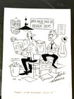 Original True Magazine Gag Cartoon Art Charles Strauss 1947 Tiki Mask