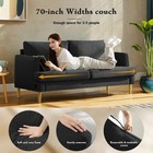 Loveseat Sofa Couch Living Room 70 black Small Upholstered Couches Deep Seating