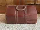 Large Collectible Vintage Conmar Hard Leather Doctors Bag W  Handles Zipper Lock