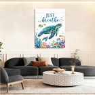 Watercolor Turtle Ocean Animal Posters Wall Art Beach Home Inspirational Saying