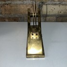 Vintage  70s Solid Brass Modernist Design Tape Dispenser Htf - As Is - See Desc 