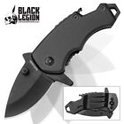 Black Legion Mini Spring Assisted Folding Pocket Knife Tactical Black Rescue