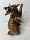 9    Carved Wood Dragon Statue Wood Sculpture Figurine Mystical Decor  has Chips