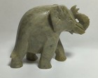 Vtg Hand Carved Green Jade Stone Elephant Figurine Lucky Trunk Up 3 5 In