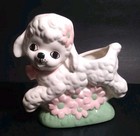 Vintage Baby Lamb With Pink Flowers Planter Figurine Girl Nursery Decor 6 5lx6h
