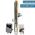 2hp Dc 110v 4  Solar Pump Submersible Pump Bore Deep Well Pump mppt Controller