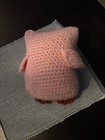 Vintage Pink  Owl Crochet Plush Handmade