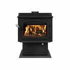 Drolet Ht3000 Large Wood Burning Stove-black Door  Epa 2020 Approved 110 000 Btu
