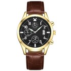 Mens Stainless Steel Leather Wrist Watch Quartz Date Analog Work Watches Gifts