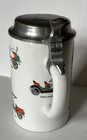 Alboth   Kaiser German Porcelain And Pewter Beer Stein Early Auto Graphics