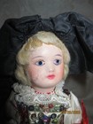 Antique French Chalkware   Compo Doll In All Original Outfit - 9  -  1