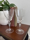 Vintage French Crystal Lead Wine Glasses  Set Of 2 