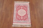 90  Silk Floral Traditional Tebriz Turkish Accent Rug 2 x3  Foyer Red Carpet