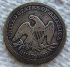 1855-s Arrows Seated Liberty Silver Quarter Rare Key Date Mid Grade Cleaned