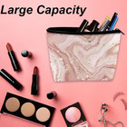 Makeup Bag Gilt Pink Marble Cosmetic Bag For Women  Travel Small Bag For Purse  