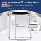 2pcs Stainless Steel Cookie Sheet Baking Pan Oven Tray Commercial Baking Sheet