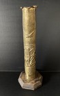 Antique Ww1 Shell Trench Art Long Brass Shell Floral Nude
