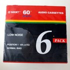 Audio Cassette Tapes 60 Minutes Low Noise 6 Pack New Sealed 1993 Target 