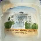 Lynchburg   Virgina Va  - Jones Memorial Library Cobalt Souvenir Dish China