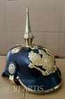 Vintage Leather Prussian Imperial German Officer   s Pickelhaube Helmet Military