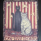 Laurie Korsgaden Slate Wall Hanging Art Decor Cat Companions Evergreen