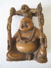Antique Vintage Wooden Chinese Buddha Statue Detailed Hand Carving