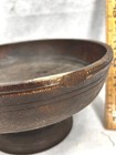 Antique Bowl Wooden Pedestal Hand Turned 9 5 X 4 5 Walnut Original Early 19thc 