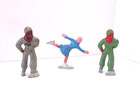 3 Vintage Barclay Lead Ice Skating Figures Lot Usa Christmas Original Paint 