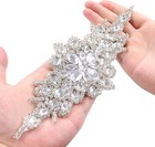Diamond Shape Handmade Rhinestone Sash - Luxury Bridal Appliqu   - Sew Or Iron On