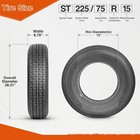 4pcs St225 75r15 Trailer Tires 10pr Load Range E Heavy Duty 225 75 15 Anti-wear