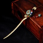 China Dongling Jade yellow Agate alloy Tibetan Style Exquisite Fashion Hairpin