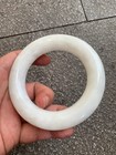 Large Rare Chinese Natural Hetian White Jade Bangle Bracelet