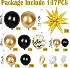 Black And Gold 5 10 12 18inch Confetti Latex Balloons  