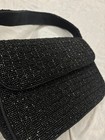Vintage Black Beaded Handbag Evening Clutch Bag Handcrafted Shoulder Bag