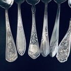6 Mixed Lot Antique Vtg Silverplate Spoons Flatware Silver Plate Craft