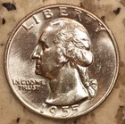 1955 D Washington Silver Quarter Gem Bu Luster    3