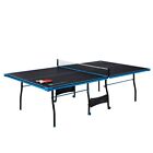 Official Size Indoor Tennis Ping Pong Table 2 Paddles Balls Foldable   Casters